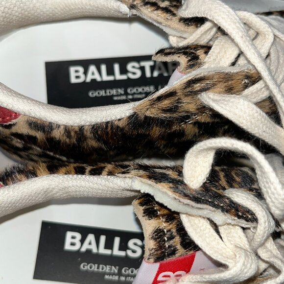 GOLDEN GOOSE LIMITED EDITION 486/600 LEOPARD PONY HAIR BALL STAR SNEAKERS NEW 37 - Picture 6 of 11